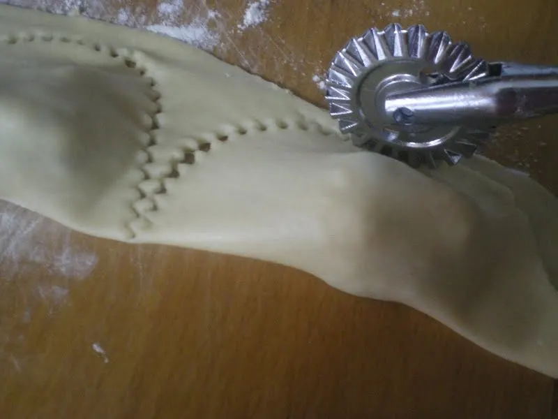 Cutting bourekia with a ravioli cutter image