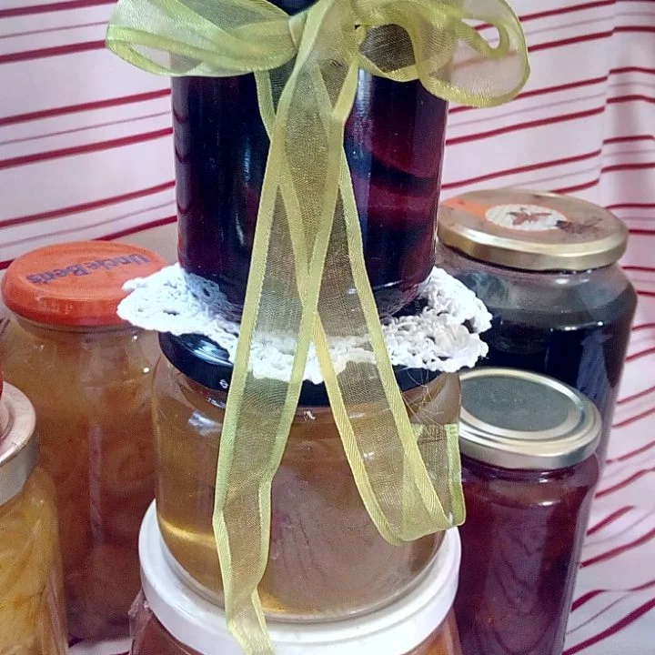 Jars of preserved fruit image