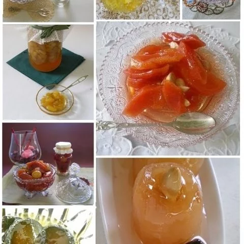 collage various fruit preserves image