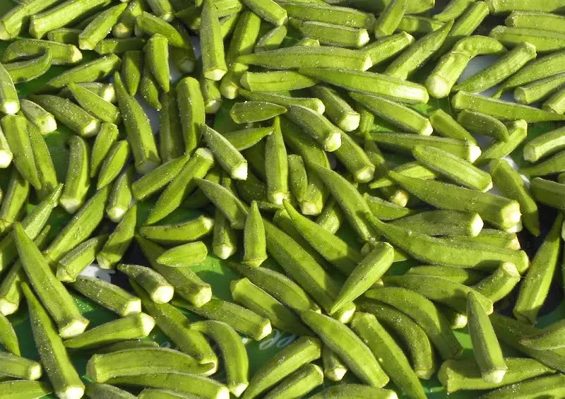 fresh okra mpamies cleaned image