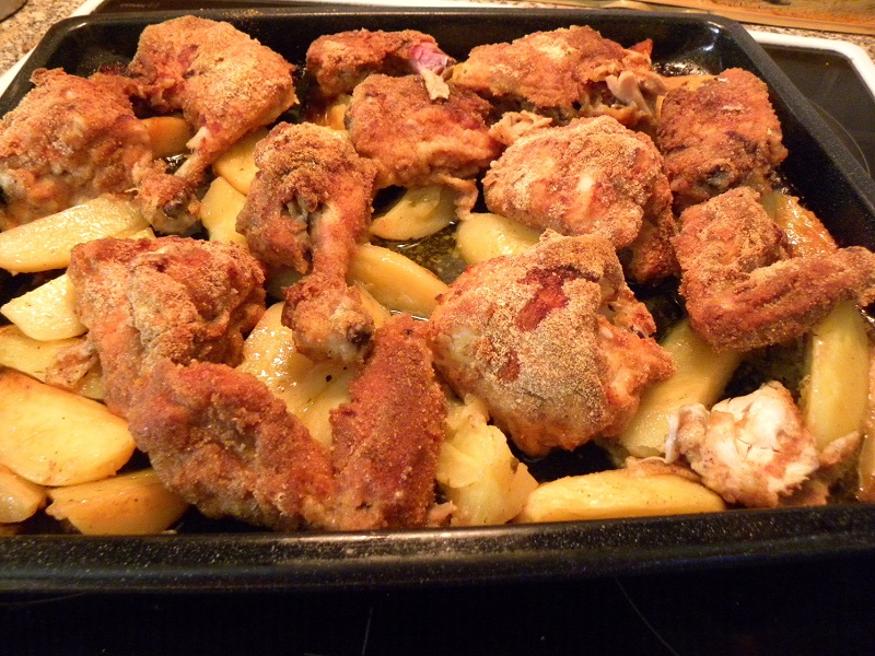 kotopoulo pane breaded chicken with potatoes image