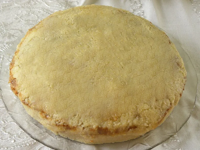 Almond paste on top of a Christmas cake image