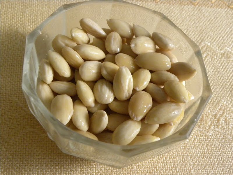 Blanched almonds photo