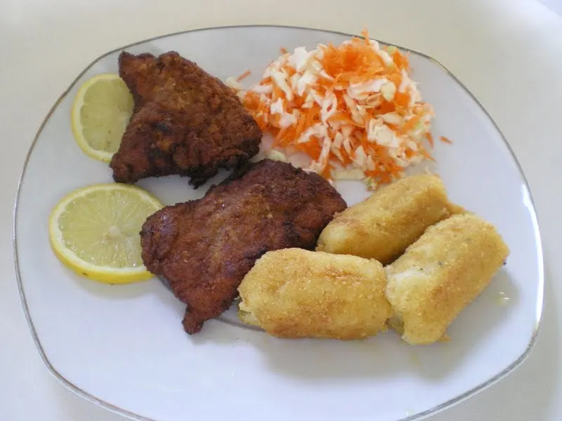 Potato Croquettes with schnitzel image