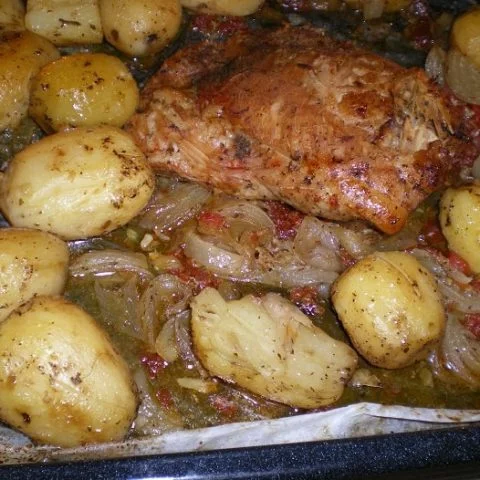 Roasted wild boar with sage and honey