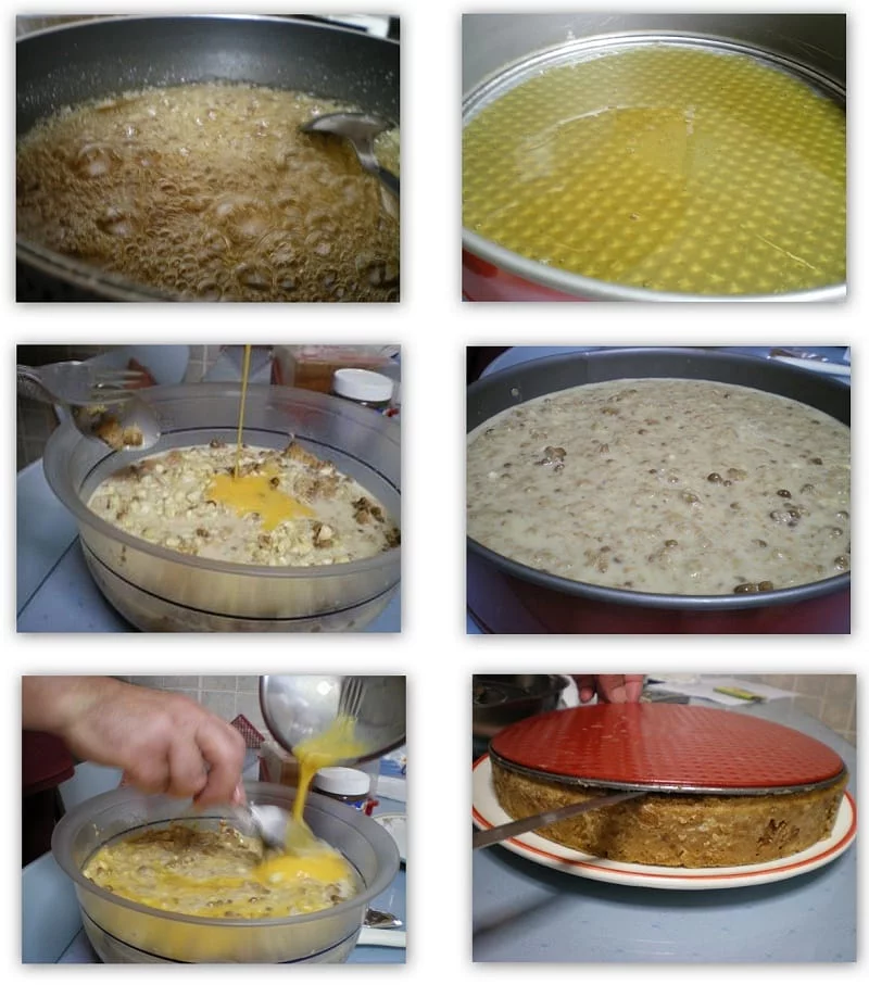collage caramel biscuit pudding image