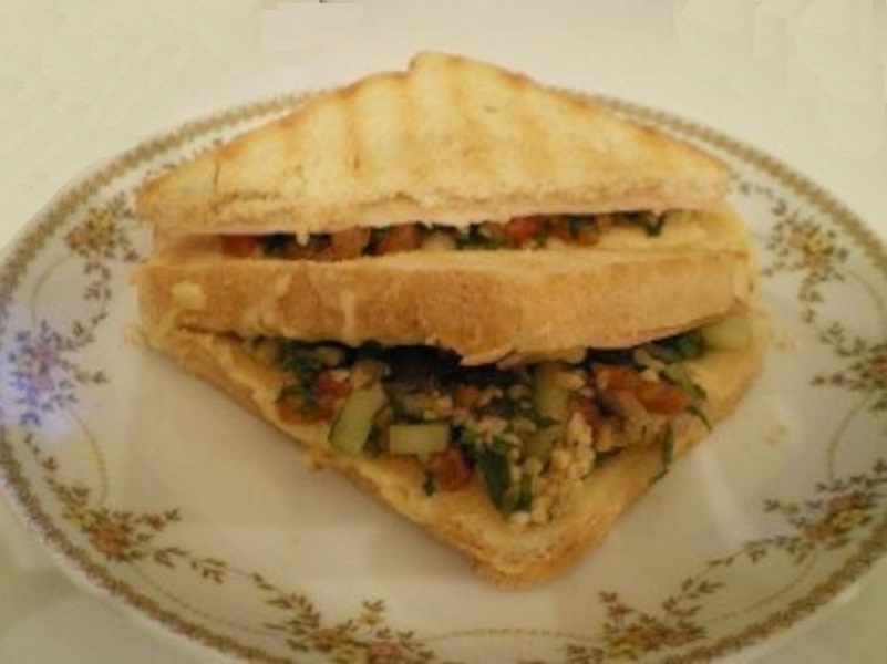 Toasted sandwich with tabouli image