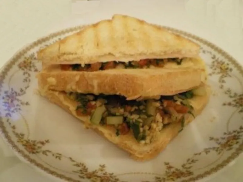 toast Toasted sandwich with tabouli image