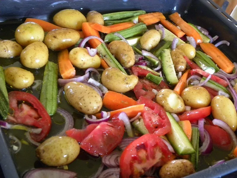 Briam with baby potatoes image
