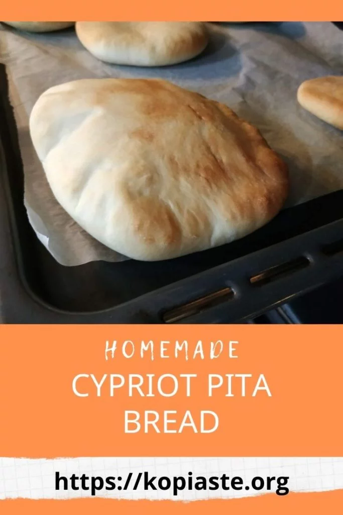 Collage homemade Cypriot Pita Bread photo