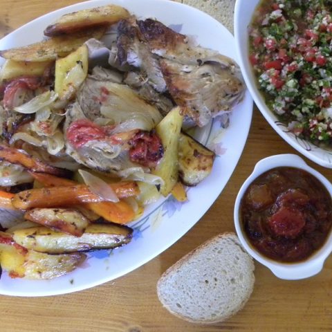Pstio with tambouli tabbouleh and tomato chutney image