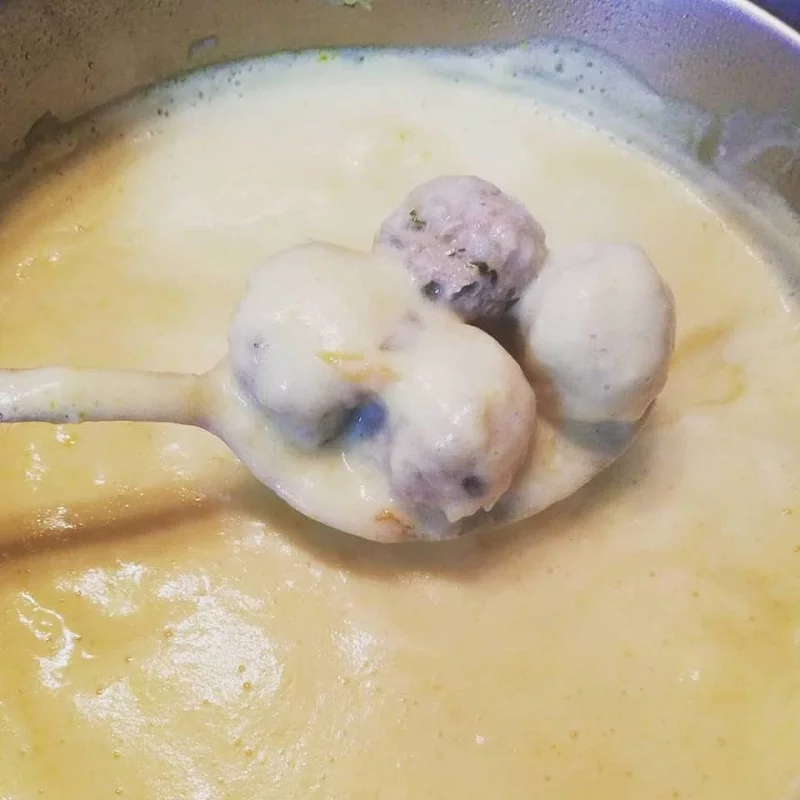 giouvarlakia with pureed vegetables photo