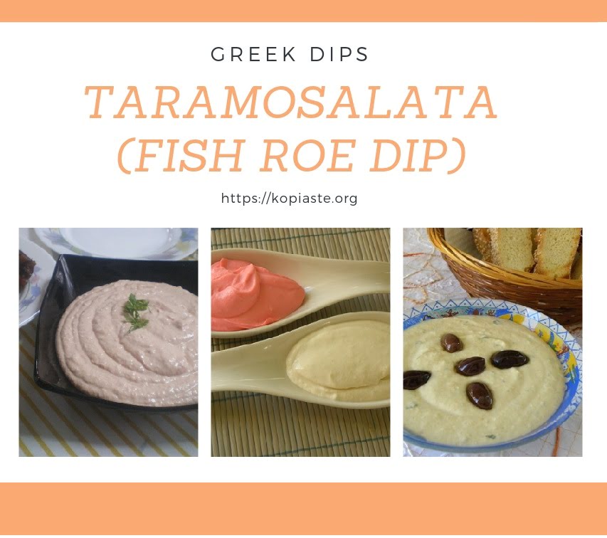 Collage Taramosalata greek dips image