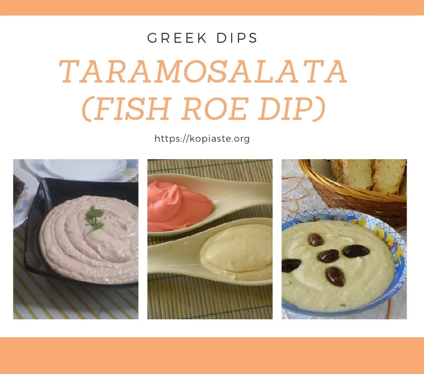 Collage Taramosalata greek dips image