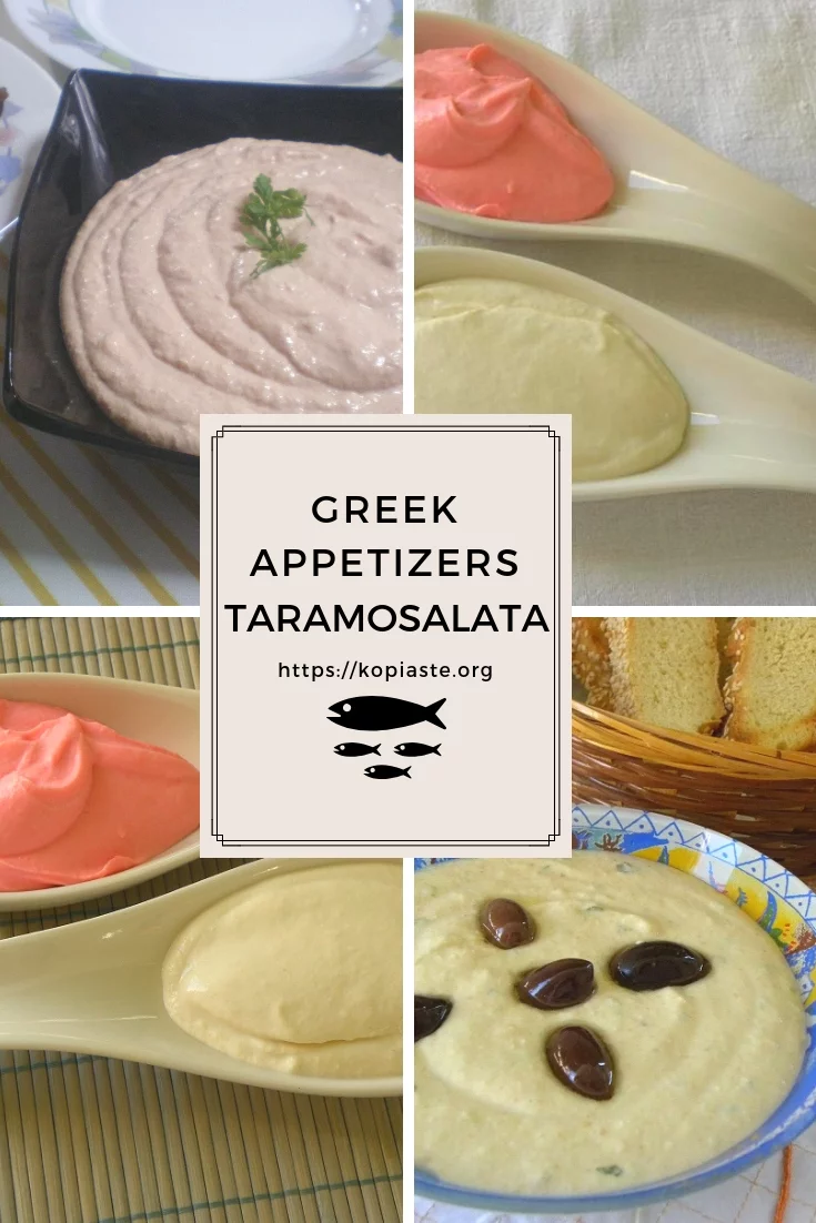 Collage Taramosalata greek dips photo