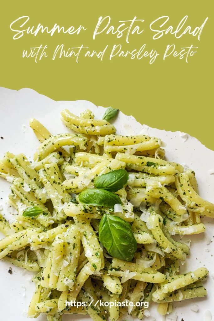 Collage Summer Pasta Salad with pesto image