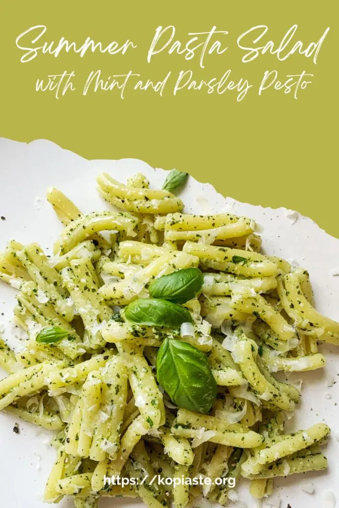 Collage Summer Pasta Salad with pesto image