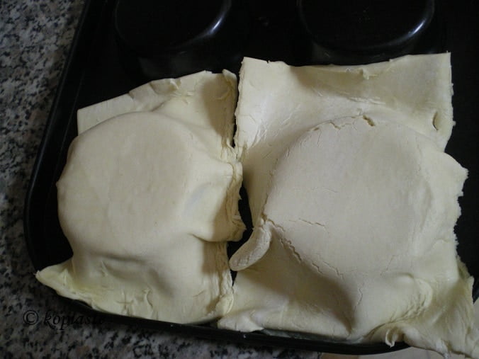 Making puff pastry cups