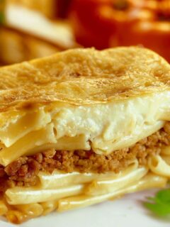 Pastitsio in a plate image