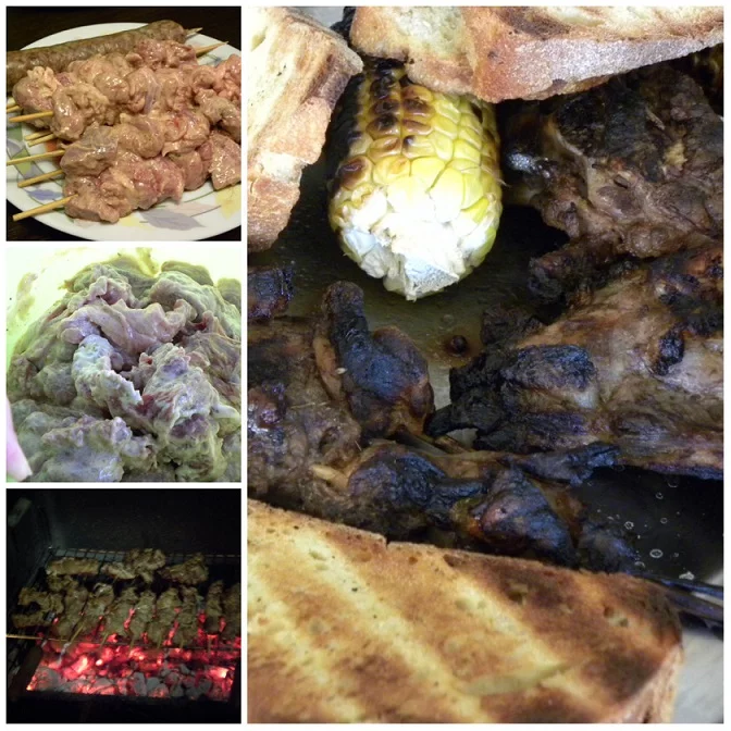 collage lamb souvlakia image