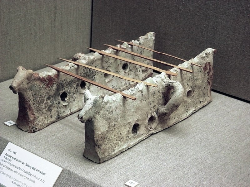 Akrotiri terracotta firedogs - 17th century bC image