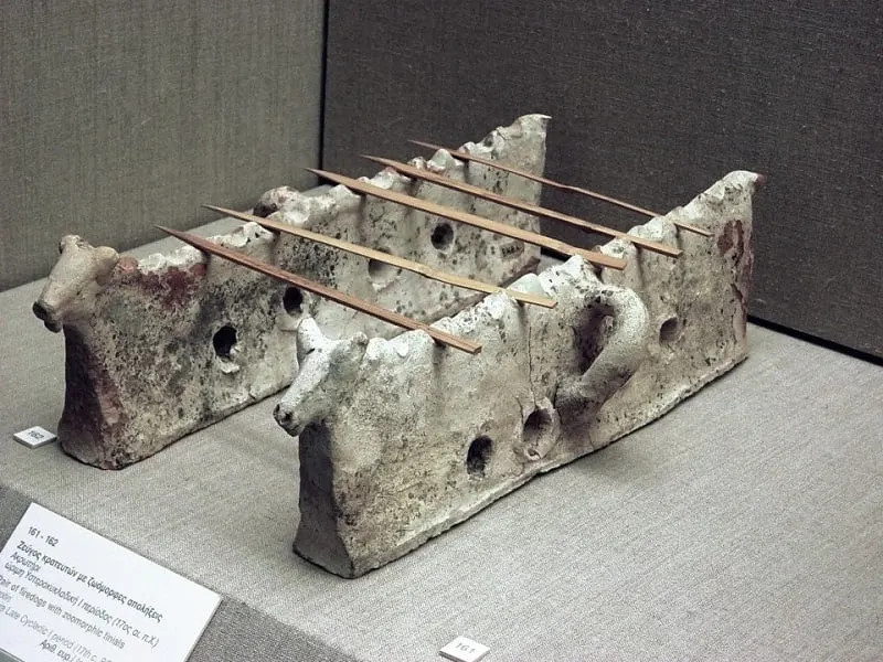 Akrotiri terracotta firedogs - 17th century bC image