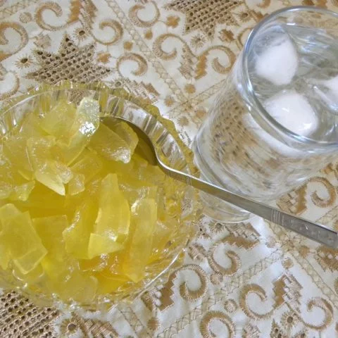 Watermelon rind karpouzi served image