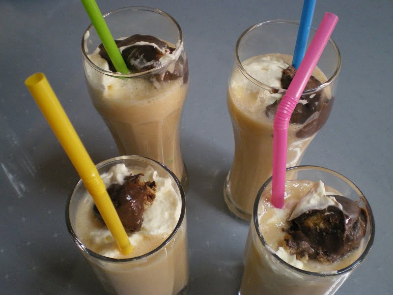 Milkshake with 3 fruit, ice cream and whipped cream