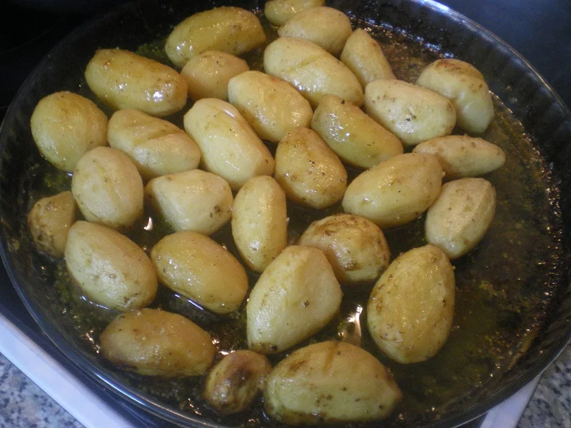 Greek roasted lemony potatoes picture