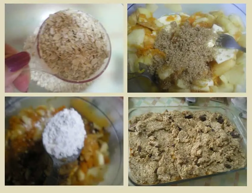 collage autumn fruit crumble image