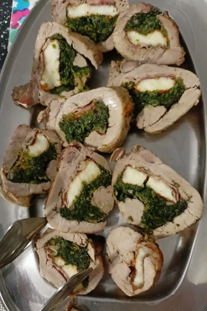 Spinach stuffed pork tenderloin image