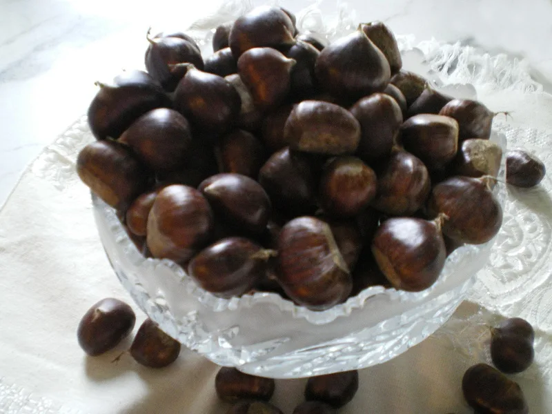 chestnuts-2jpg chestnuts in a crystal bowl image