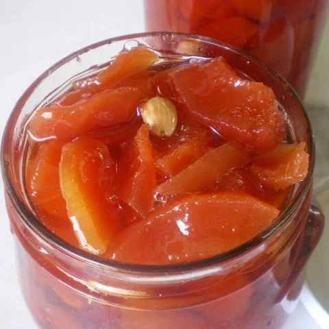 Glyko Kydoni me Amygdala (Quince Spoon Sweet)