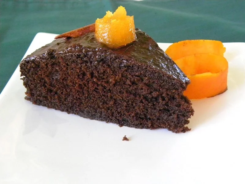 Chocolate revani with chocolate syrup image