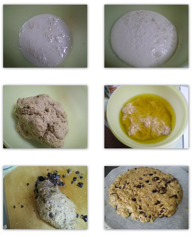 Collage Whole wheat focaccia cut image