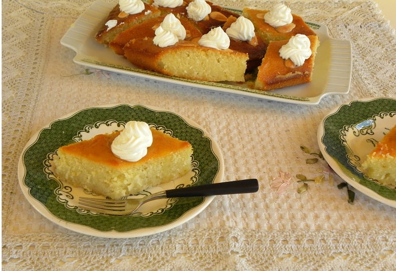 Revani with whipped cream image