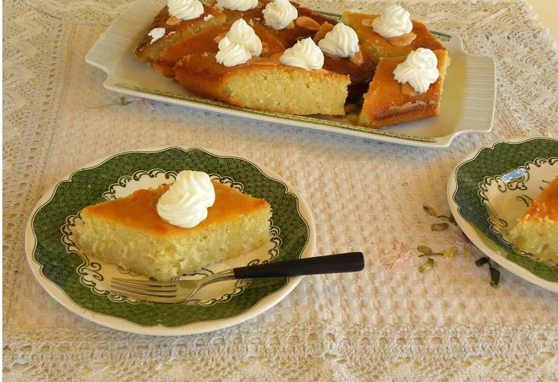 Revani with whipped cream image