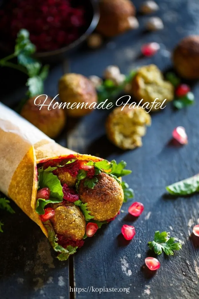 Collage homemade Falafel in a pita image