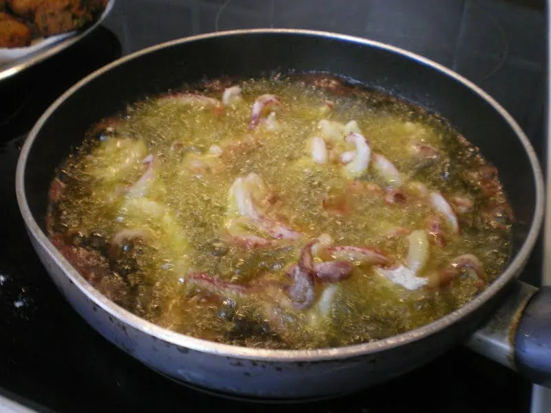 Frying kalamari image