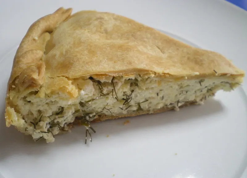 Tyropita with fresh fennel fronds image