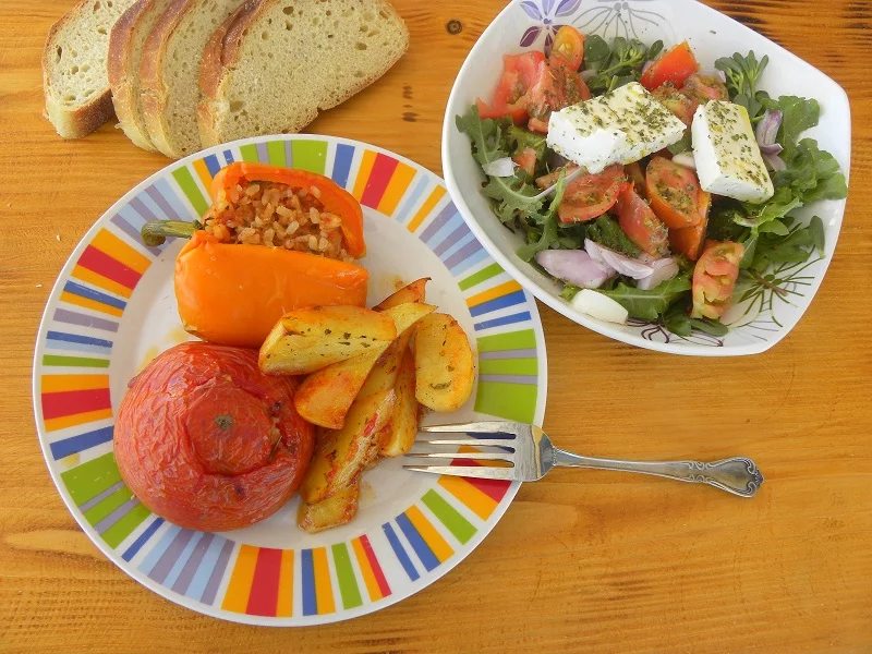 Gemista with colourful peppers image
