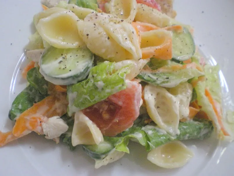 Souvlaki Pasta salad image.
