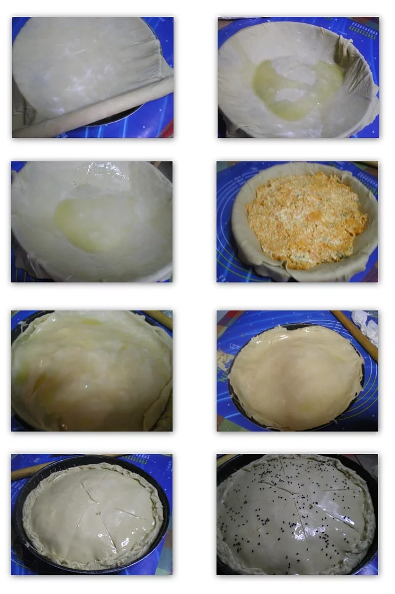 Collage kolokythopita new from scratch