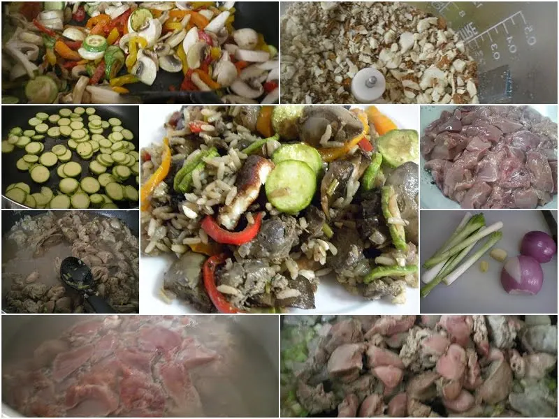 collage chicken livers image