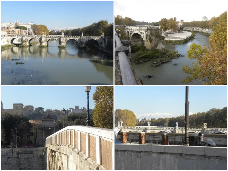 bridges Collage Rome The Tiber river