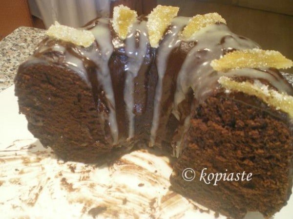 Ginger cake with candied lemon peels image