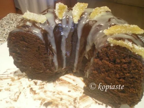 Ginger cake with candied lemon peels image