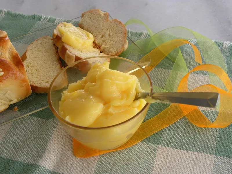 Lemon curd on tsoureki image