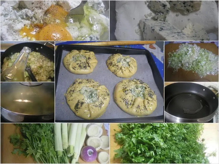 Collage Leek and artichoke galette