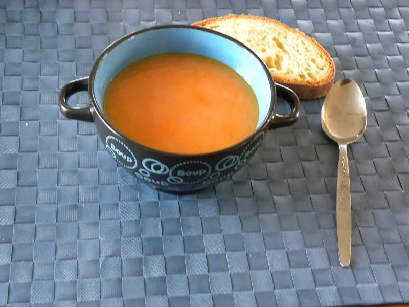 Trahanas with tomato in a bowl image